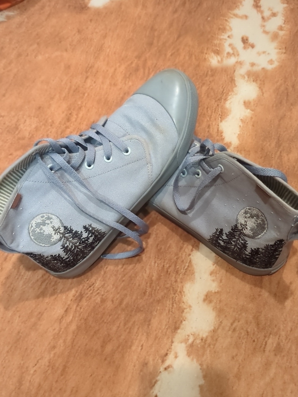 BANGS Grey Embroidered High Tops